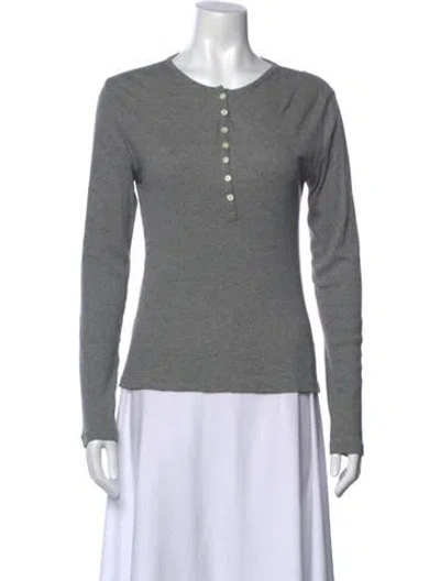Pre-owned Alex Mill Crew Neck Long Sleeve Top In Gray