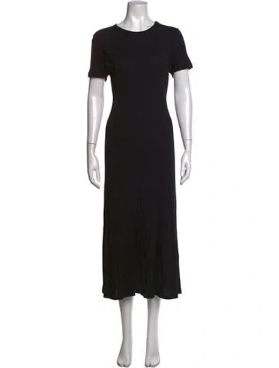 Pre-owned Alex Mill Crew Neck Midi Length Dress In Black