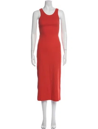 Pre-owned Alex Mill Crew Neck Midi Length Dress In Orange
