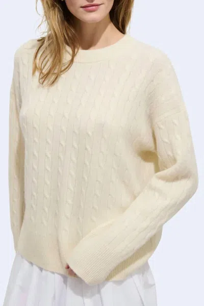 Alex Mill Crewneck Cashmere Cable Sweater In Cloud In Neutral