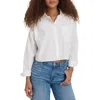 Alex Mill Cropped Button Front Shirt In White