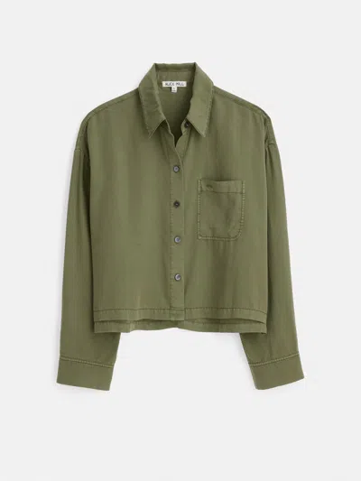 Alex Mill Gemma Oversized Washed Lyocell Shirt In Army Green