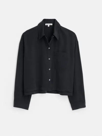 Alex Mill Cropped Gemma Shirt In Rich Black