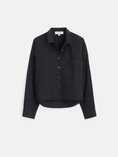 Alex Mill Cropped Jo Shirt In Cotton Poplin In Black