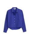 Alex Mill Cropped Jo Shirt In Cotton Poplin In Royal Blue
