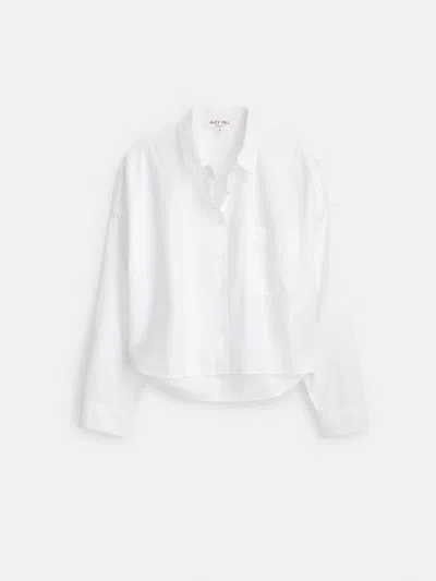 ALEX MILL CROPPED JO SHIRT IN COTTON POPLIN