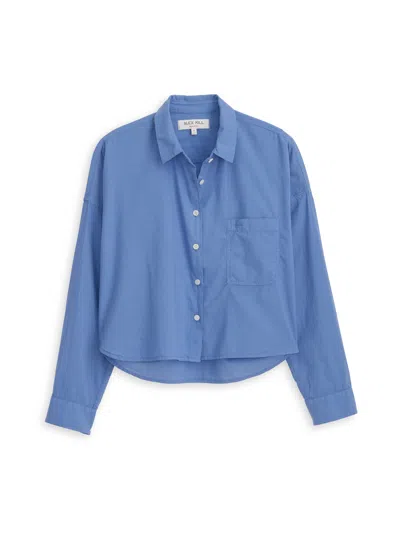 Alex Mill Cropped Jo Shirt In Cotton Voile In Blue