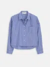 Alex Mill Cropped Jo Striped Shirt In Oxford In Blue