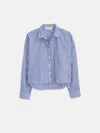 Alex Mill Cropped Striped Jo Shirt In Cotton In White/blue Stripe