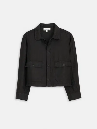 Alex Mill Cropped Work Jacket In Linen In Black