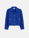 Alex Mill Cropped Work Jacket In Linen In Blue