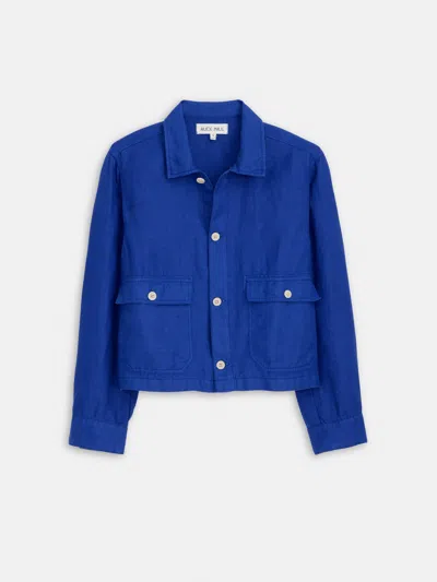 Alex Mill Cropped Work Jacket In Linen In Blue