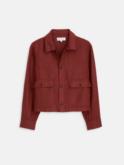 Alex Mill Cropped Work Jacket In Linen In Brown