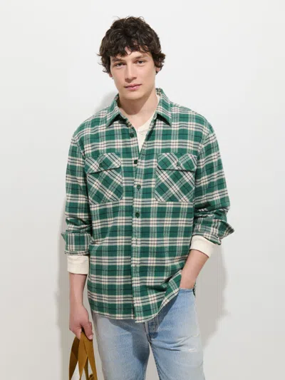 Alex Mill Cyrus Shirt Flannel In Green