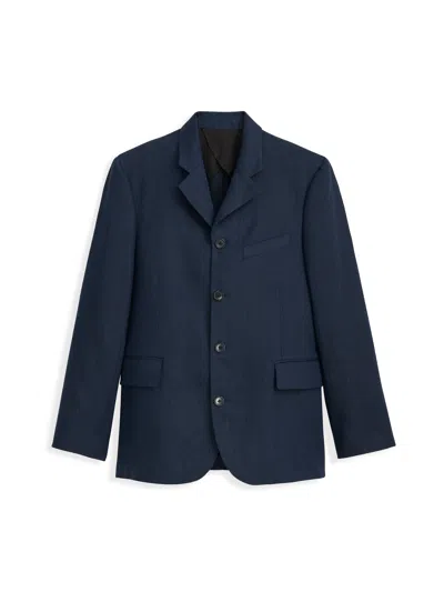 Alex Mill Daniel Four Button Blazer In Linen Herringbone In Navy/black
