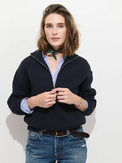 Alex Mill Daphne Half Zip Sweater In Cotton Cashmere In Navy