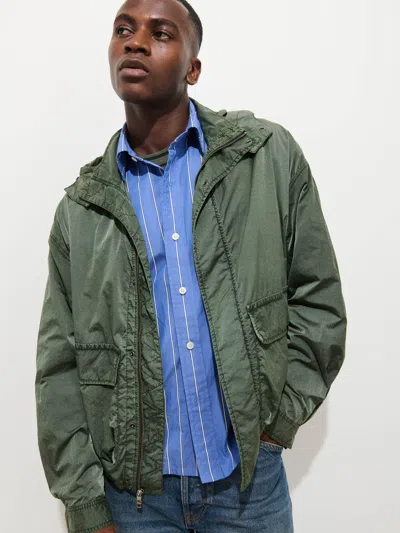 Alex Mill David Windbreaker In Crinkle Nylon In Green
