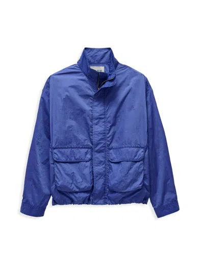 Alex Mill David Windbreaker In Garment Dyed Nylon In Electric Blue