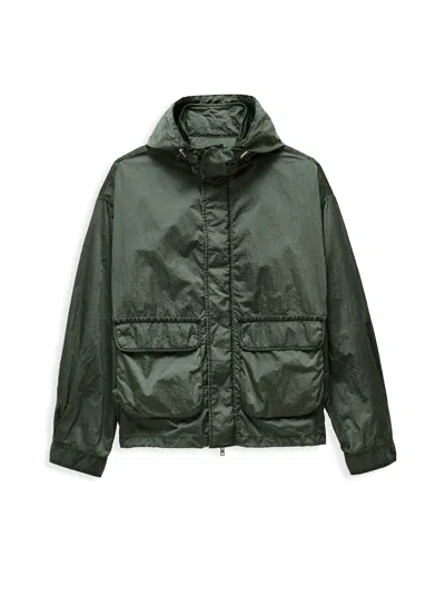 Alex Mill David Windbreaker In Garment Dyed Nylon In Flight Green