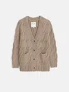 Alex Mill Dayana Cardigan In Alpaca In Heather Camel