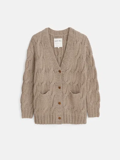 Alex Mill Dayana Cardigan In Alpaca In Heather Camel