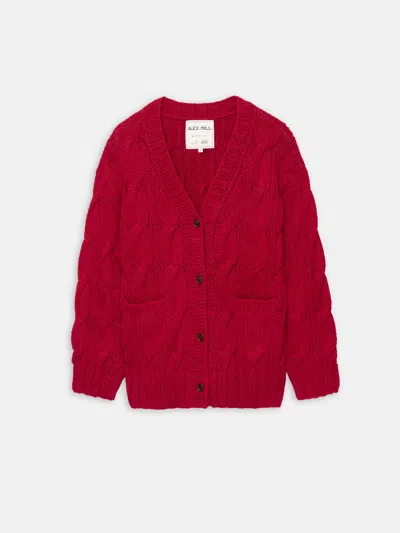 Alex Mill Dayana Hand Knit Cardigan In Alpaca In Red