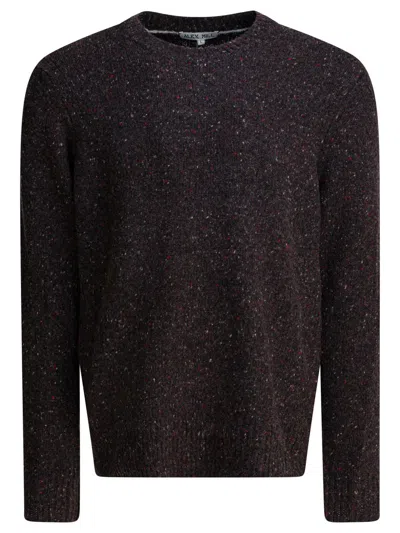 Alex Mill Donegal Crew Neck Sweater Pinot Noir In Black