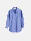 Alex Mill Double Button Shirt In Wide Stripe In Blue/white