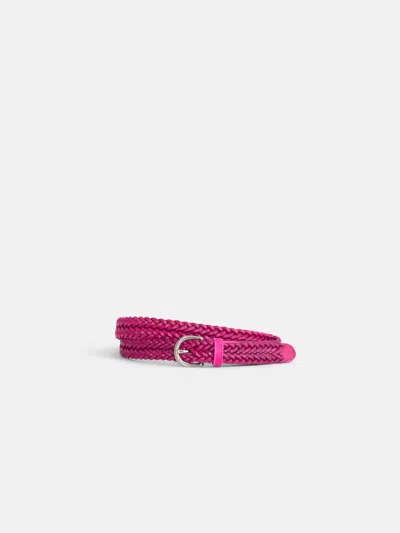 Alex Mill Dragon Diffusion Woven Leather Belt In Fuschia