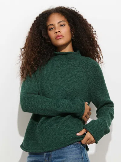 Alex Mill Eastport Cotton Mock Neck Sweater In Green
