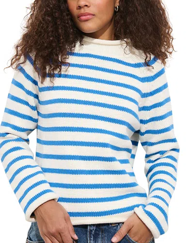 Alex Mill Eastport Striped Roll Neck Sweater In White