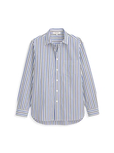 Alex Mill Easy Shirt In Navy Multi Stripe In Off White