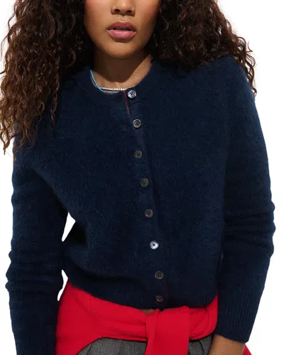 Alex Mill Elizabeth Cashmere Crewneck Cardigan In Blue