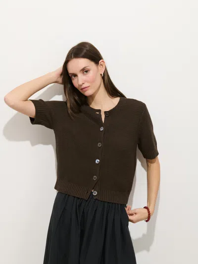 Alex Mill Elle Cardigan In Linen Cotton In Black