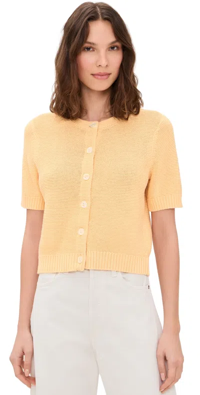 Alex Mill Elle Cardigan In Linen Cotton Honey Biscuit