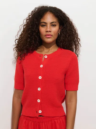 Alex Mill Elle Cardigan In Linen Cotton In Red