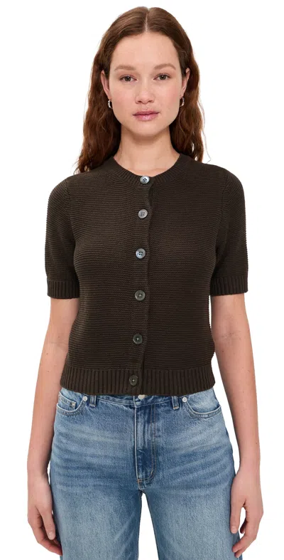 Alex Mill Elle Cardigan In Linen Cotton Roasted Bean