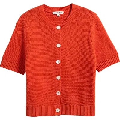 ALEX MILL ALEX MILL ELLE ELBOW SLEEVE LINEN & COTTON BUTTON-UP SWEATER
