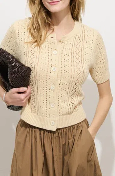Alex Mill Elle Pointelle Cardigan In Cream