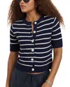 Alex Mill Elle Striped Sweater In Cotton Linen In Black