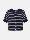 Alex Mill Elle Striped Sweater In Cotton Linen In Black