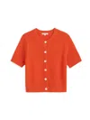 Alex Mill Elle Sweater In Cotton Linen In Tangerine
