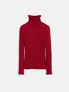 Alex Mill Ellie Ribbed Turtleneck In Cotton Cashmere In Cabernet