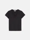Alex Mill Elliott V Neck Tee In Cotton In Black