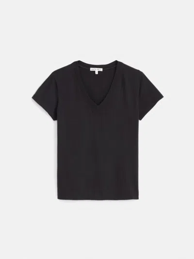 Alex Mill Elliott V Neck Tee In Cotton In Black