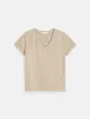 Alex Mill Elliott V Neck Tee In Cotton In Field Khaki