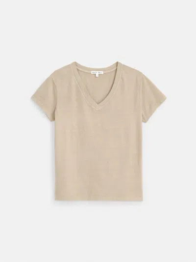 Alex Mill Elliott V Neck Tee In Cotton In Field Khaki