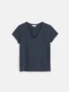 Alex Mill Elliott V Neck Tee In Cotton In Washed Navy