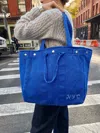 Alex Mill Embroidered Perfect Weekday Tote In Cobalt