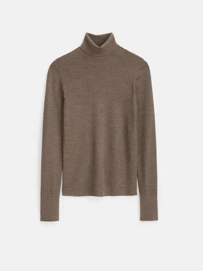 Alex Mill Emmaline Turtleneck In Merino Wool In Taupe